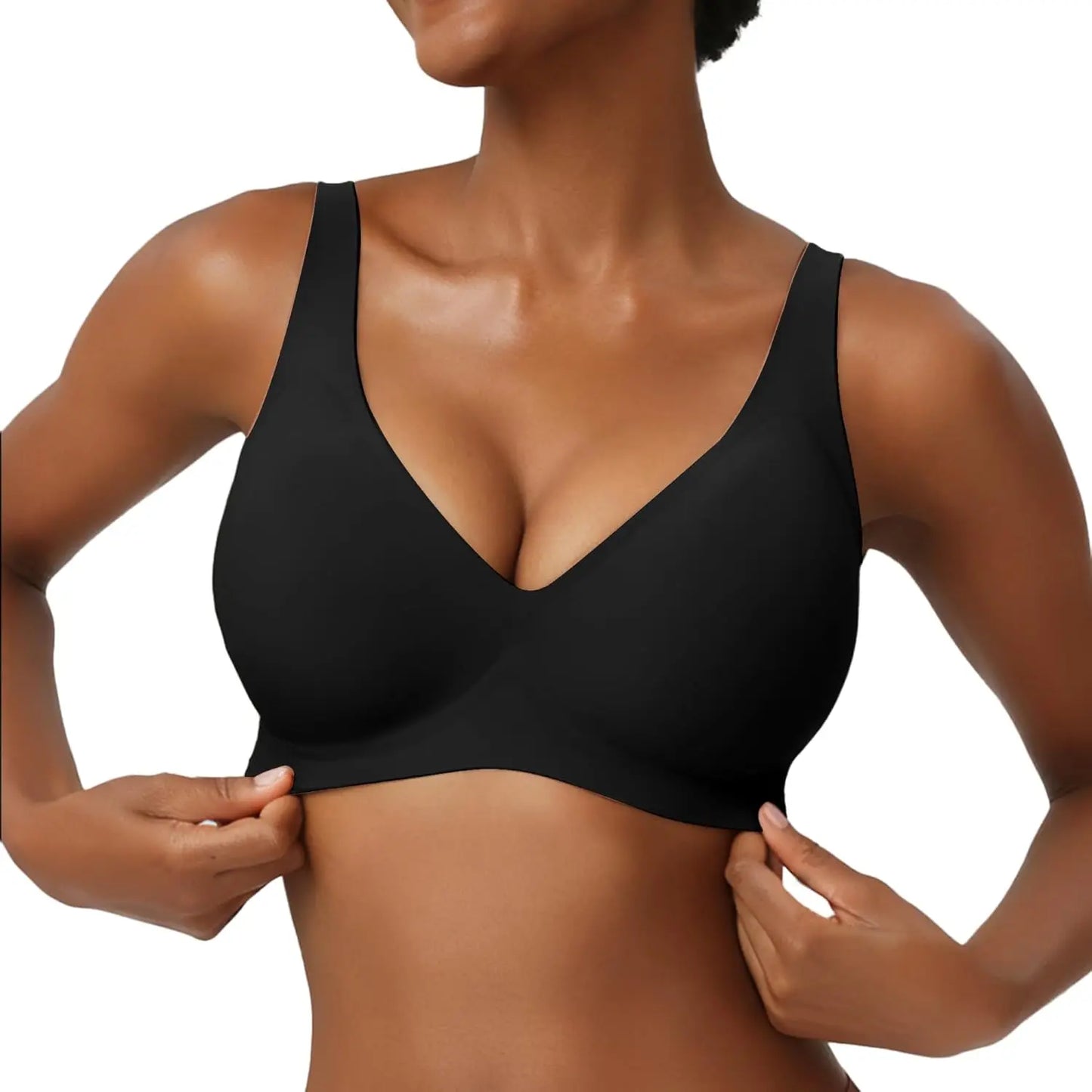 Women's Seamless Wirefree Push Up Deep V Bralette