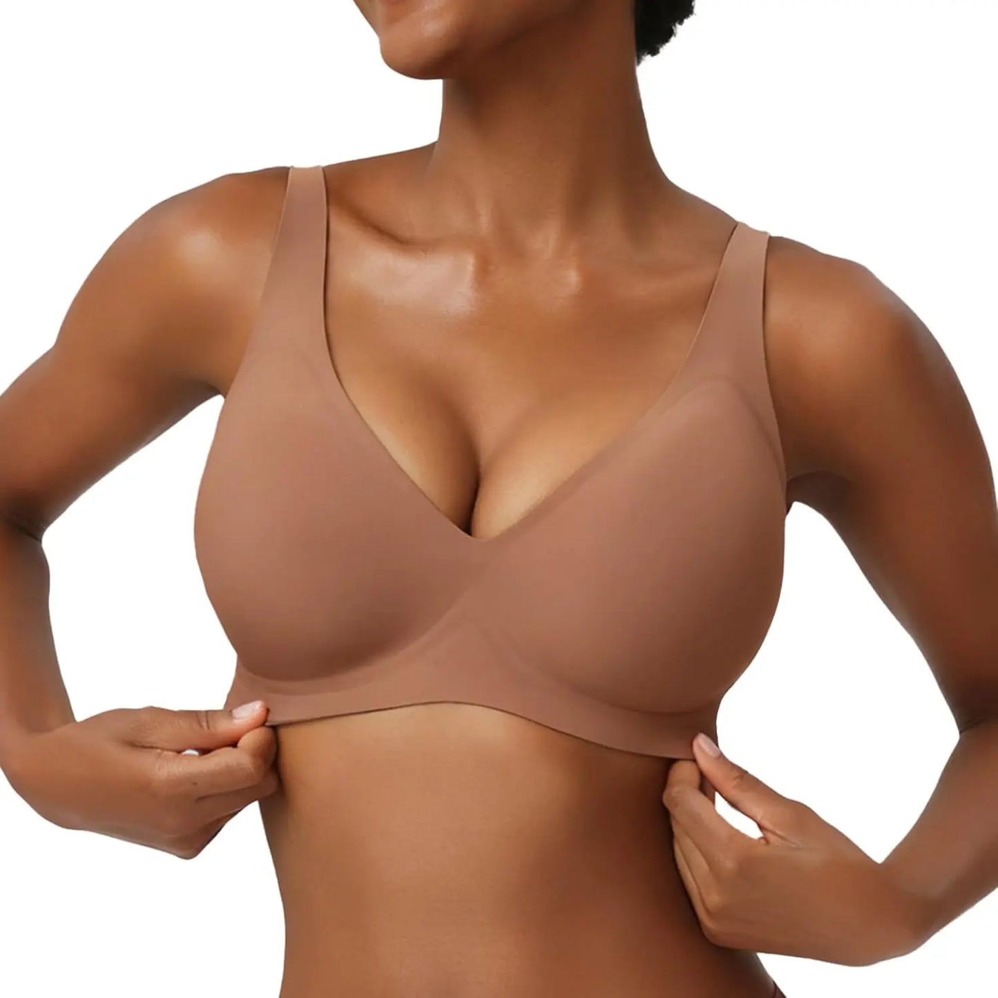 Women's Seamless Wirefree Push Up Deep V Bralette