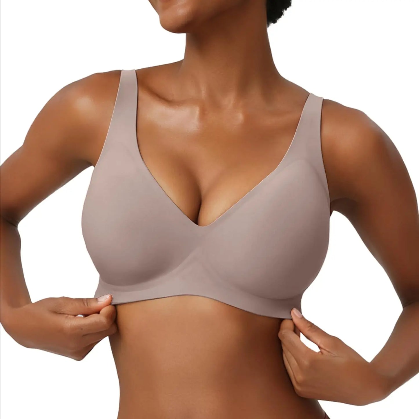 Women's Seamless Wirefree Push Up Deep V Bralette