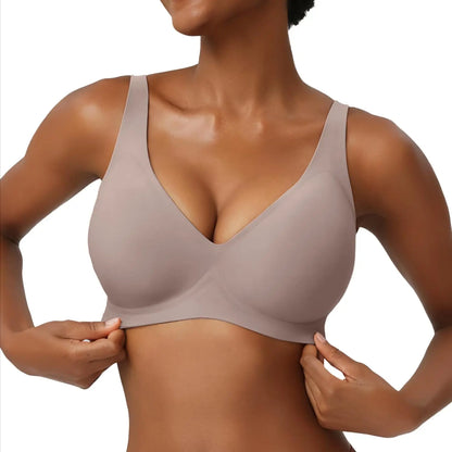 Women's Seamless Wirefree Push Up Deep V Bralette