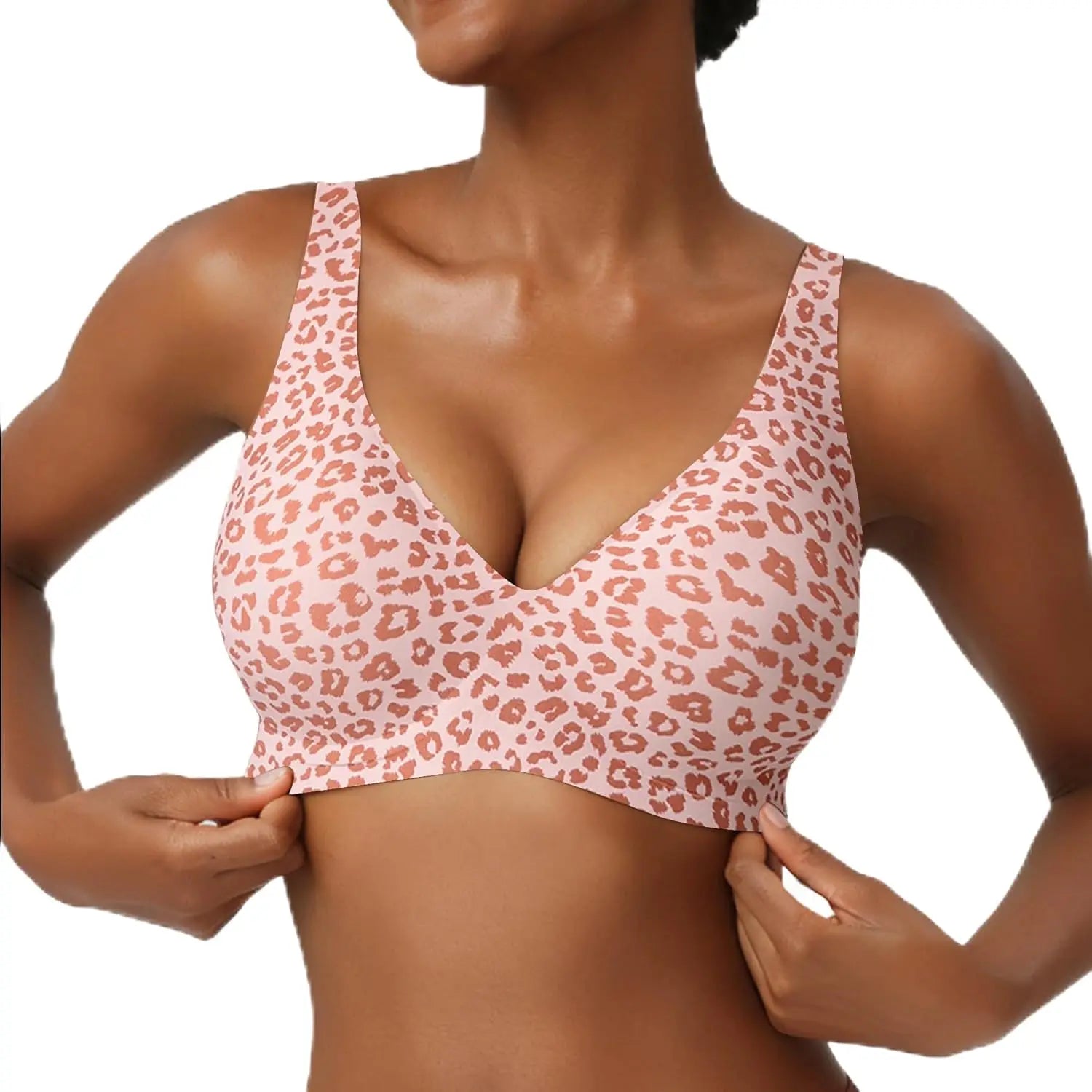 Women's Seamless Wirefree Push Up Deep V Bralette