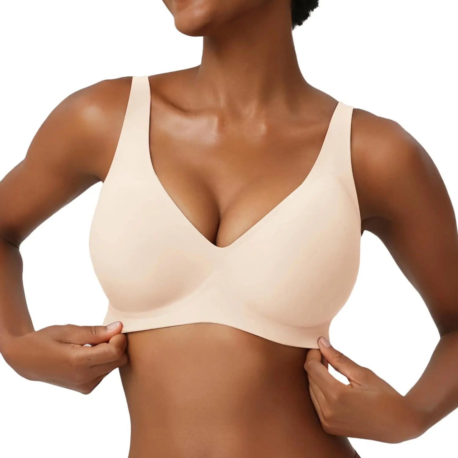 Women's Seamless Wirefree Push Up Deep V Bralette