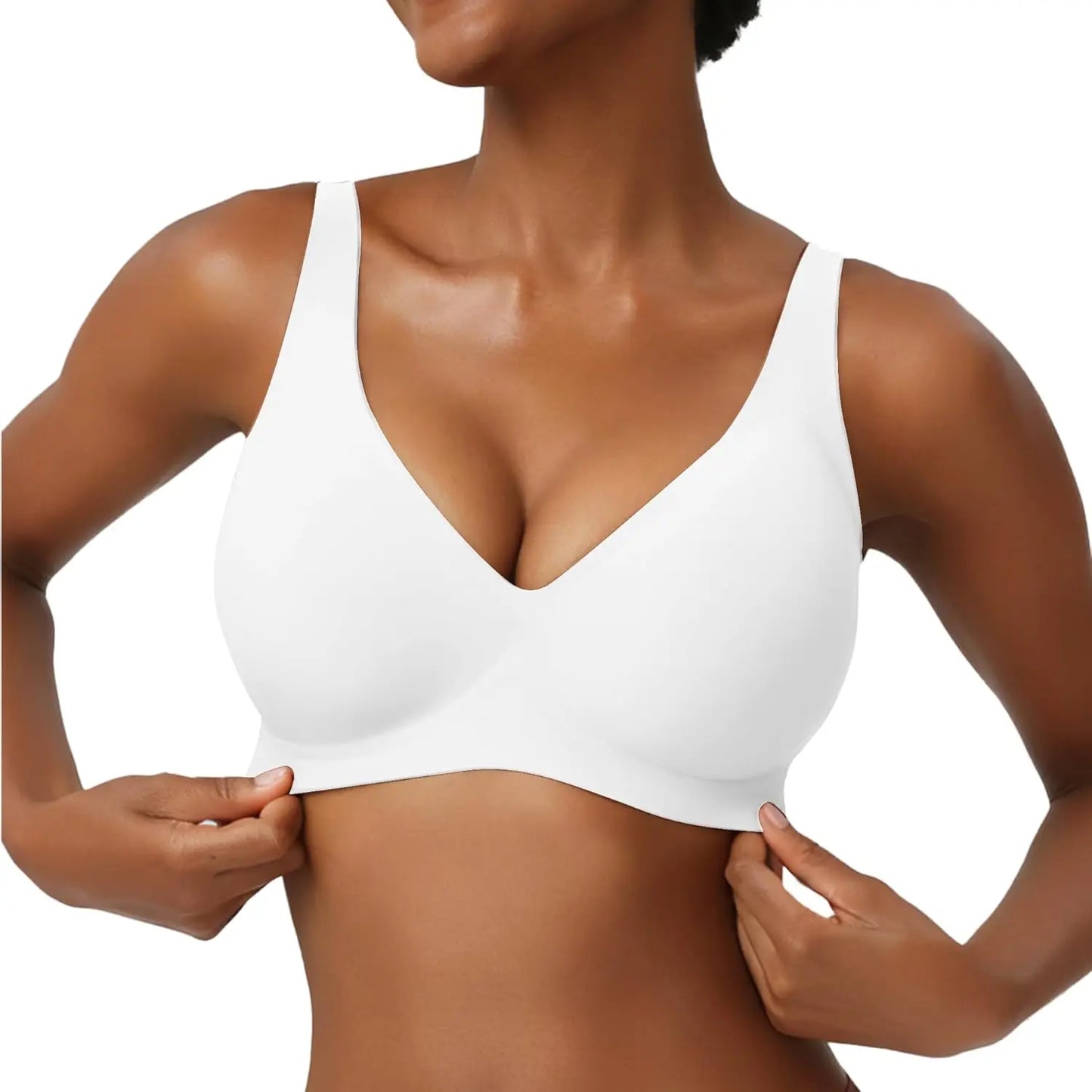 Women's Seamless Wirefree Push Up Deep V Bralette